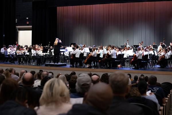 Students performing at the 2023-2024 All County Orchestra Concert